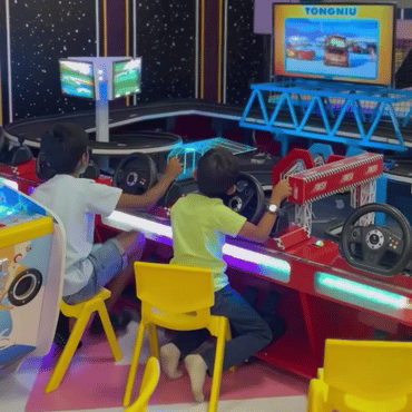 Children enjoying creative activities at a Wooray indoor play area